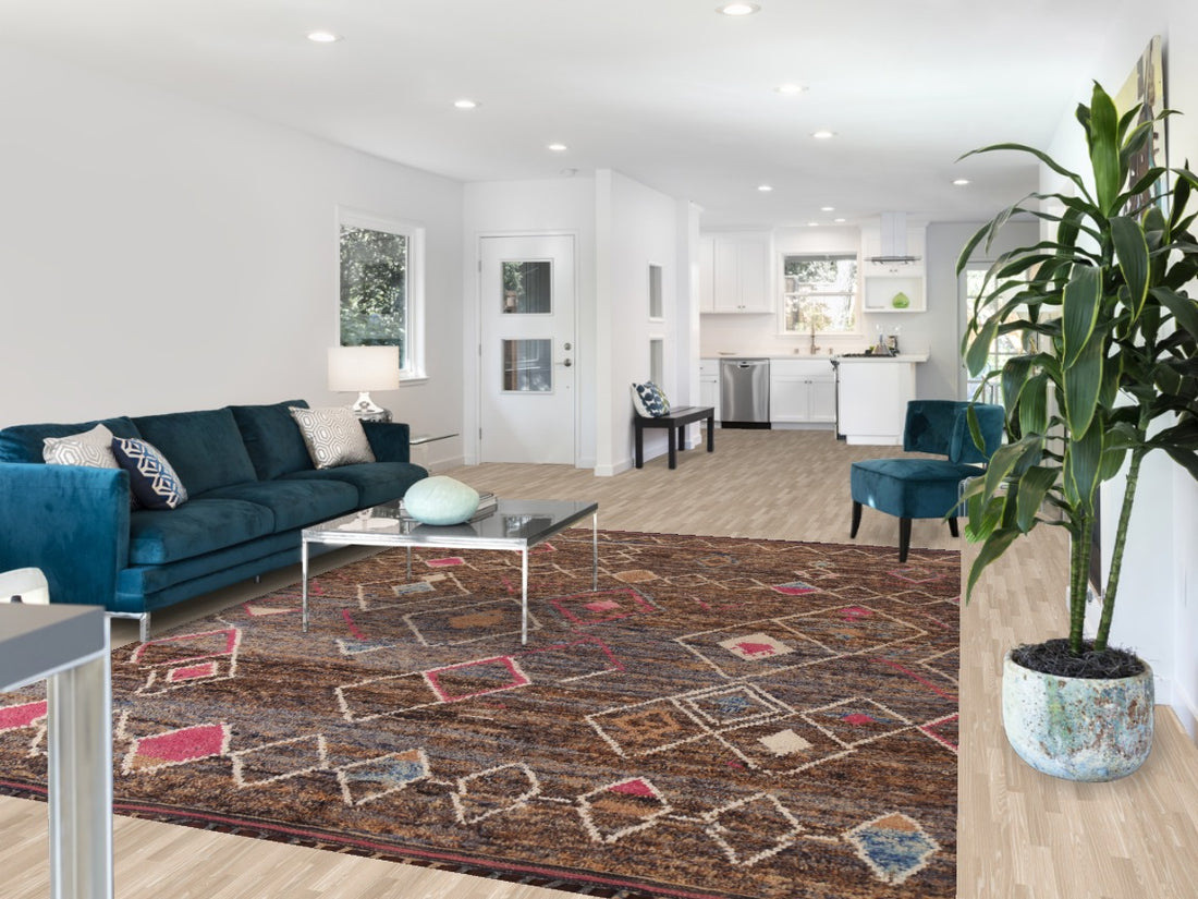 Geometric Moroccan Wool Area Rug 8x11