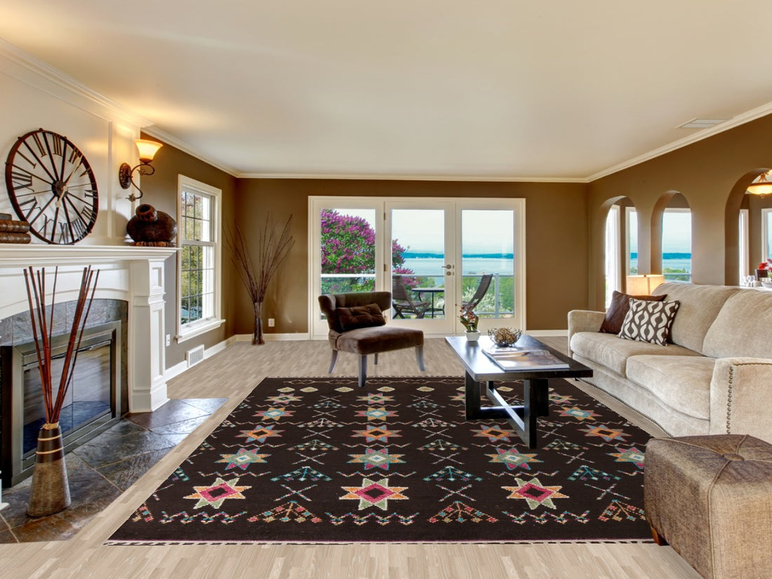 Geometric Moroccan Wool Area Rug 9x13