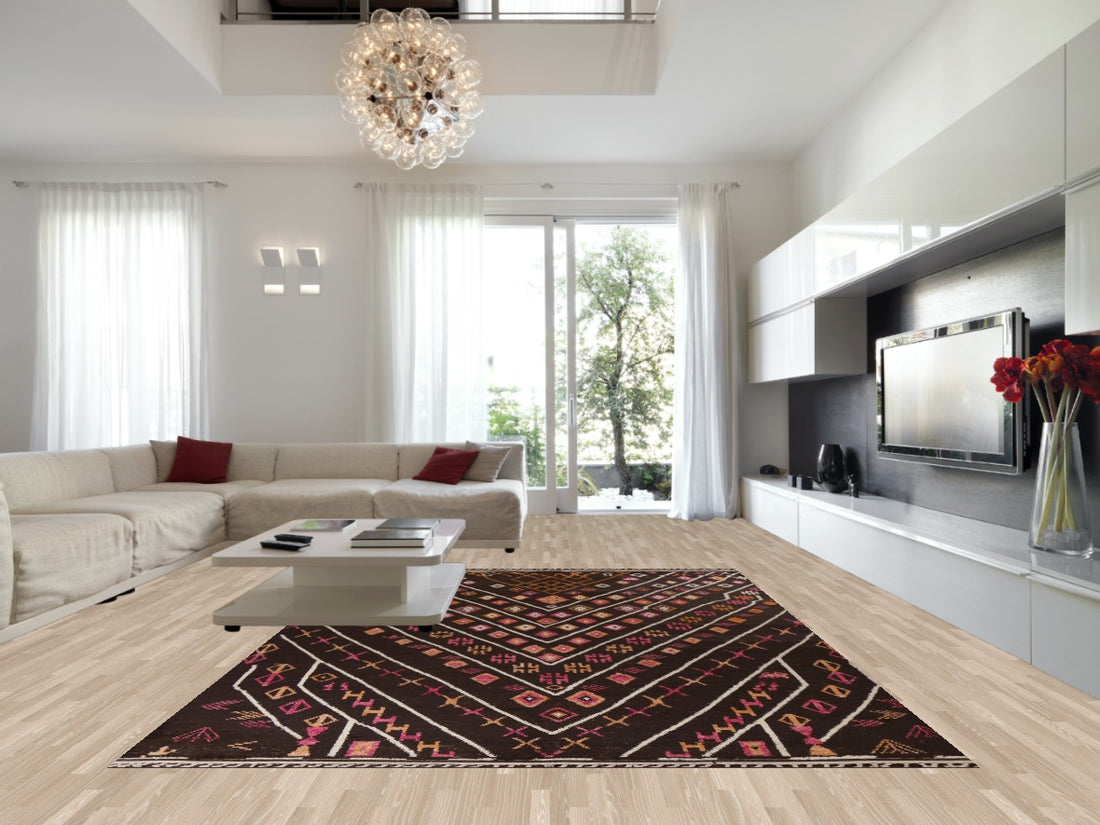 Geometric Wool Moroccan Handmade Rug 10x15
