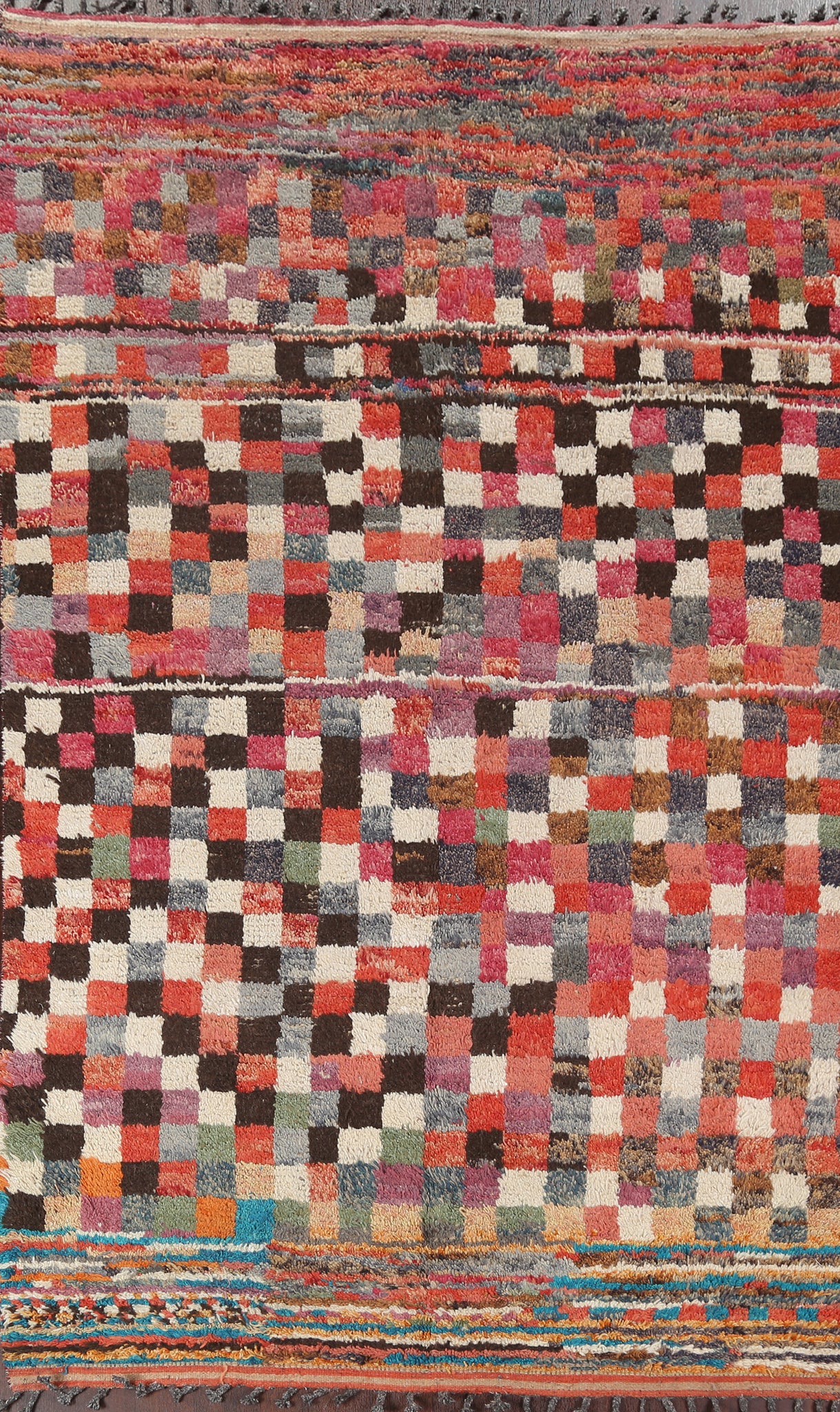 Checkered Moroccan Handmade Area Rug 6x10