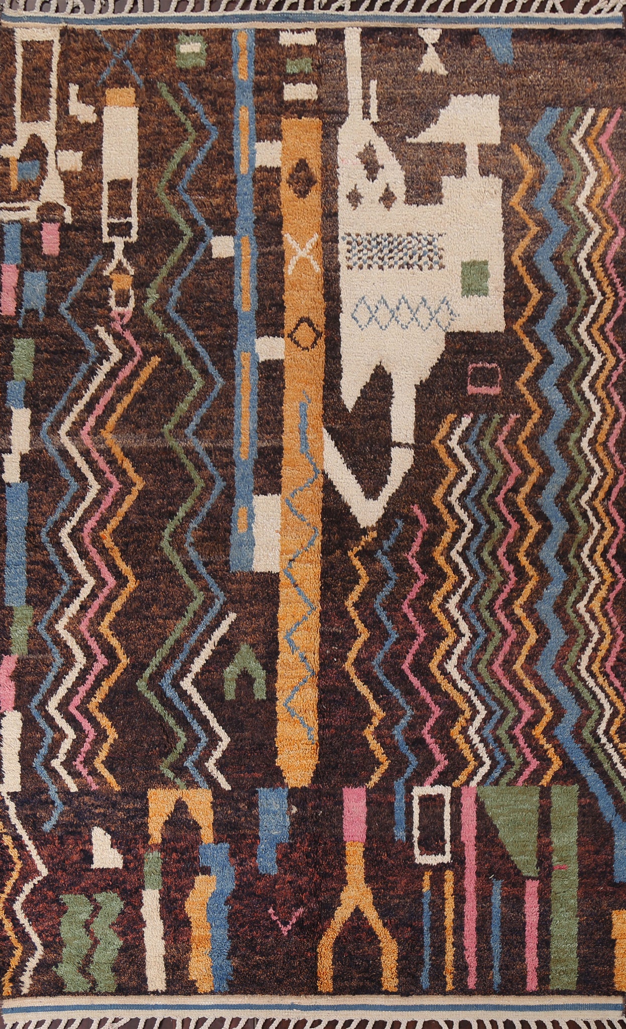 Handmade Moroccan Wool Area Rug 7x11