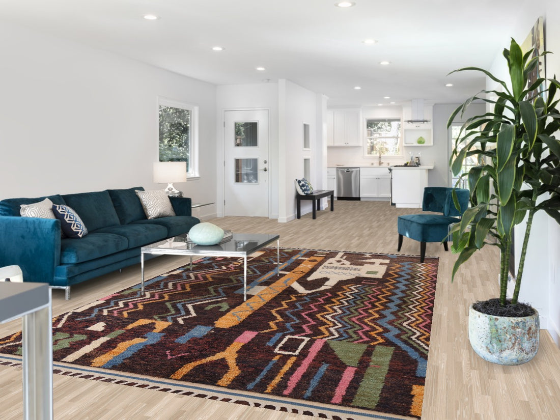 Handmade Moroccan Wool Area Rug 7x11