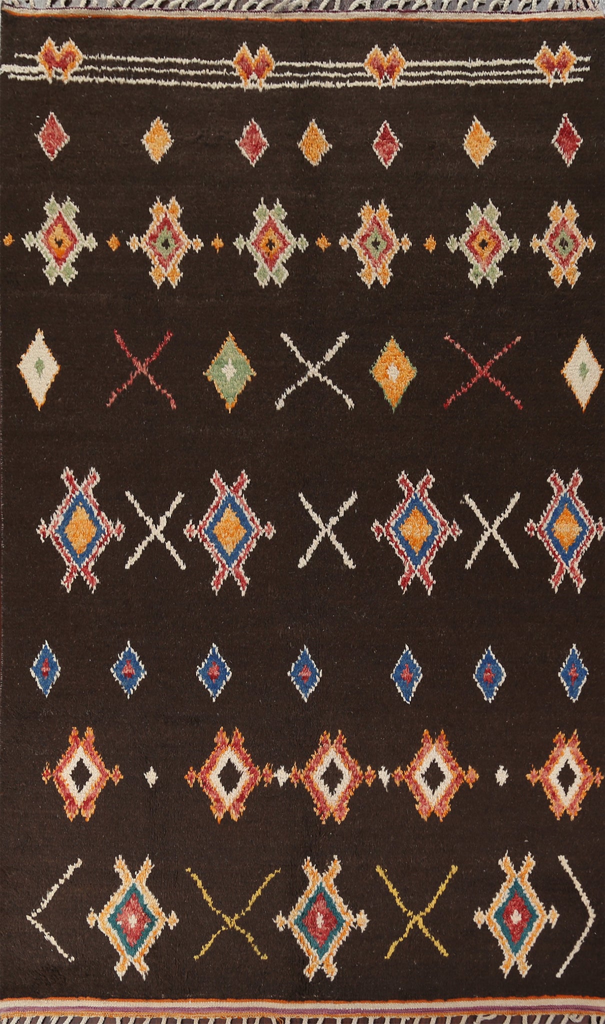 Geometric Moroccan Handmade Area Rug 7x11