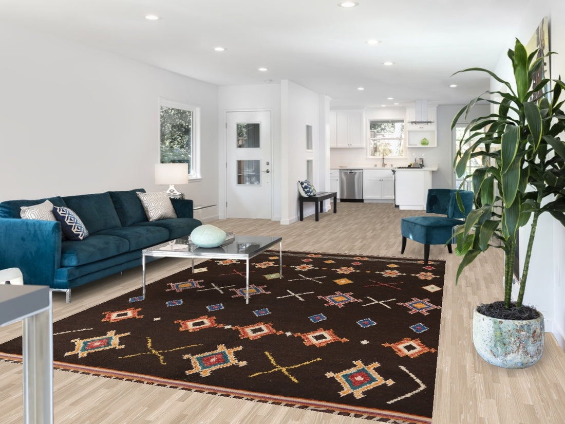 Geometric Moroccan Handmade Area Rug 7x11