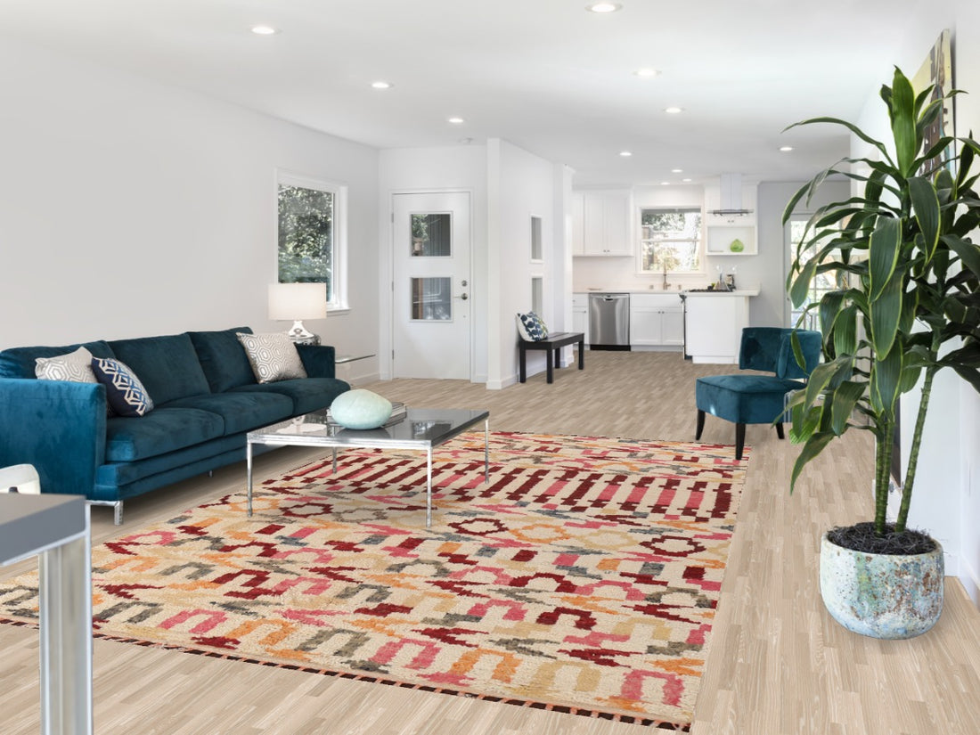 Handmade Moroccan Wool Area Rug 7x11