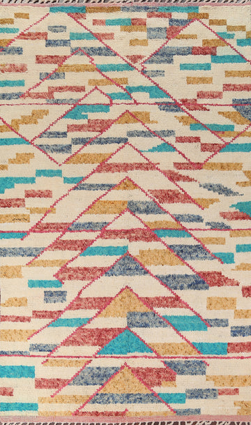 Handmade Moroccan Wool Area Rug 7x11