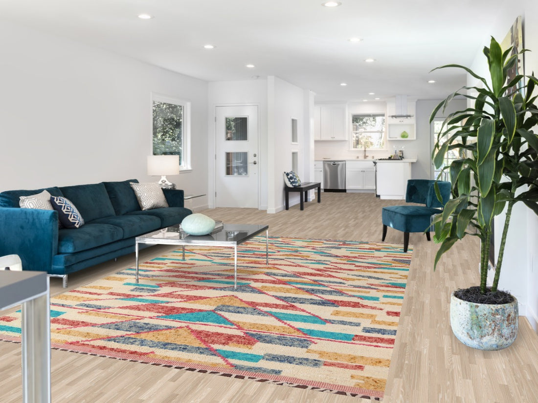 Handmade Moroccan Wool Area Rug 7x11