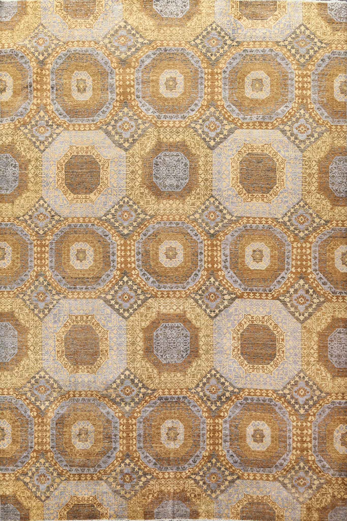 Vegetable Dye Mamluk Wool Area Rug 9x12