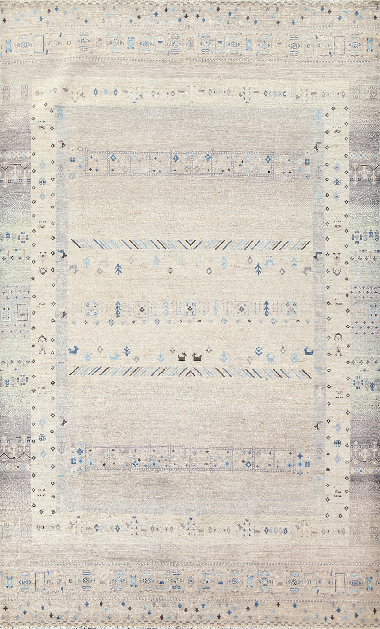 Vegetable Dye Gabbeh Kashkoli Wool Area Rug 7x10