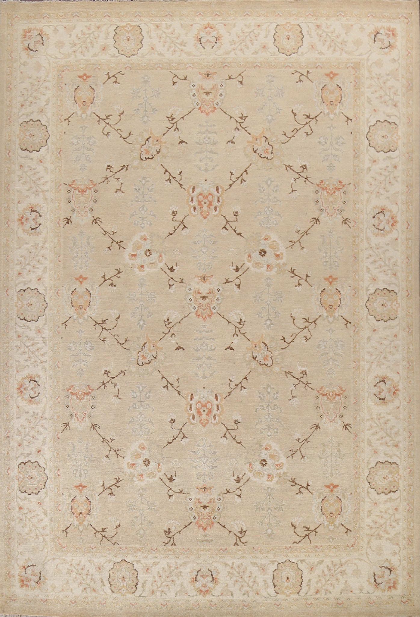 Vegetable Dye Oushak Chobi Wool Area Rug 9x12