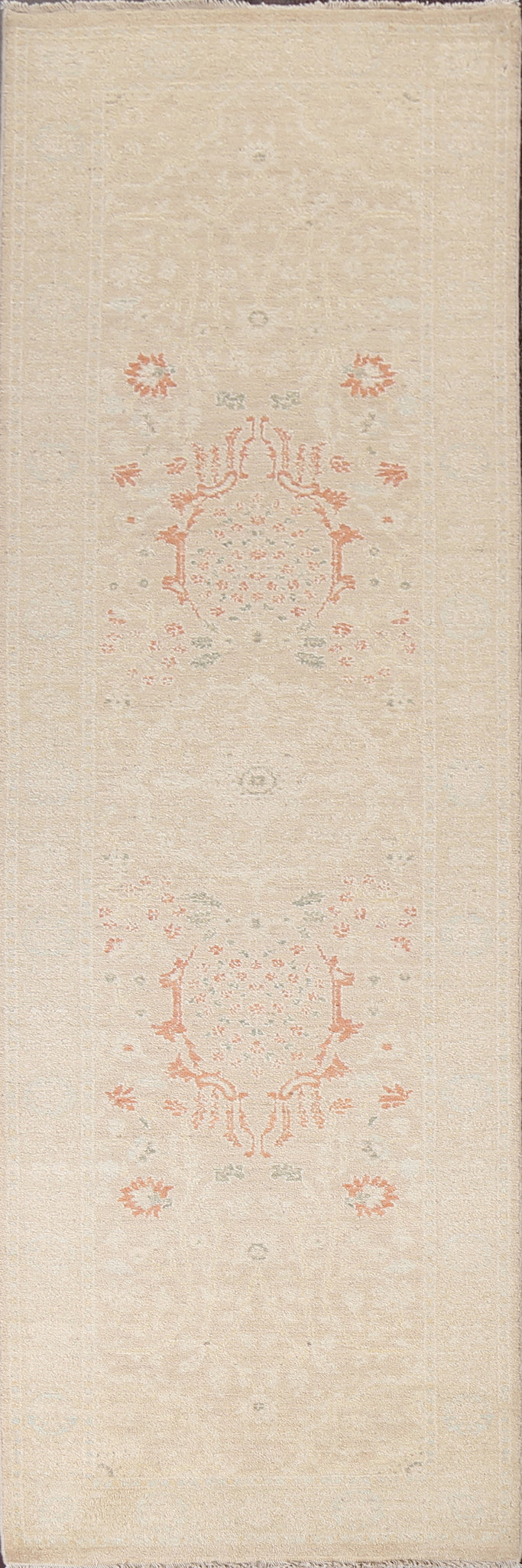 Vegetable Dye Peshawar Chobi Wool Runner Rug 3x10