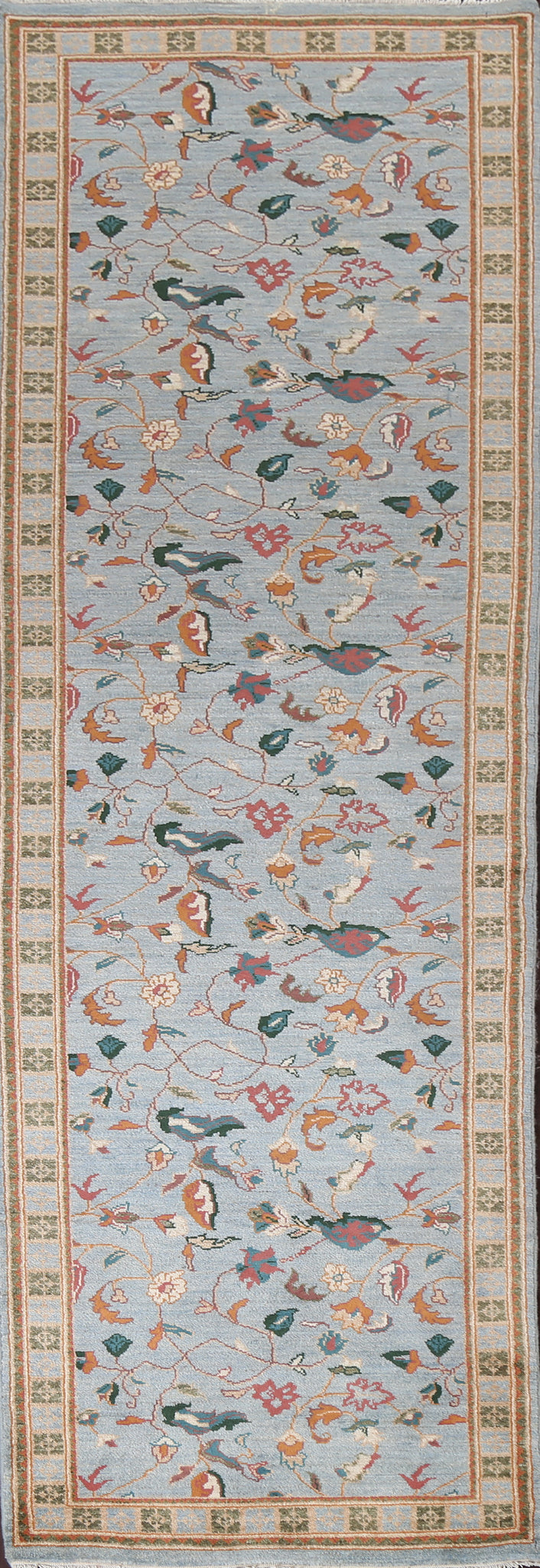 Vegetable Dye Peshawar Chobi Wool Runner Rug 3x10