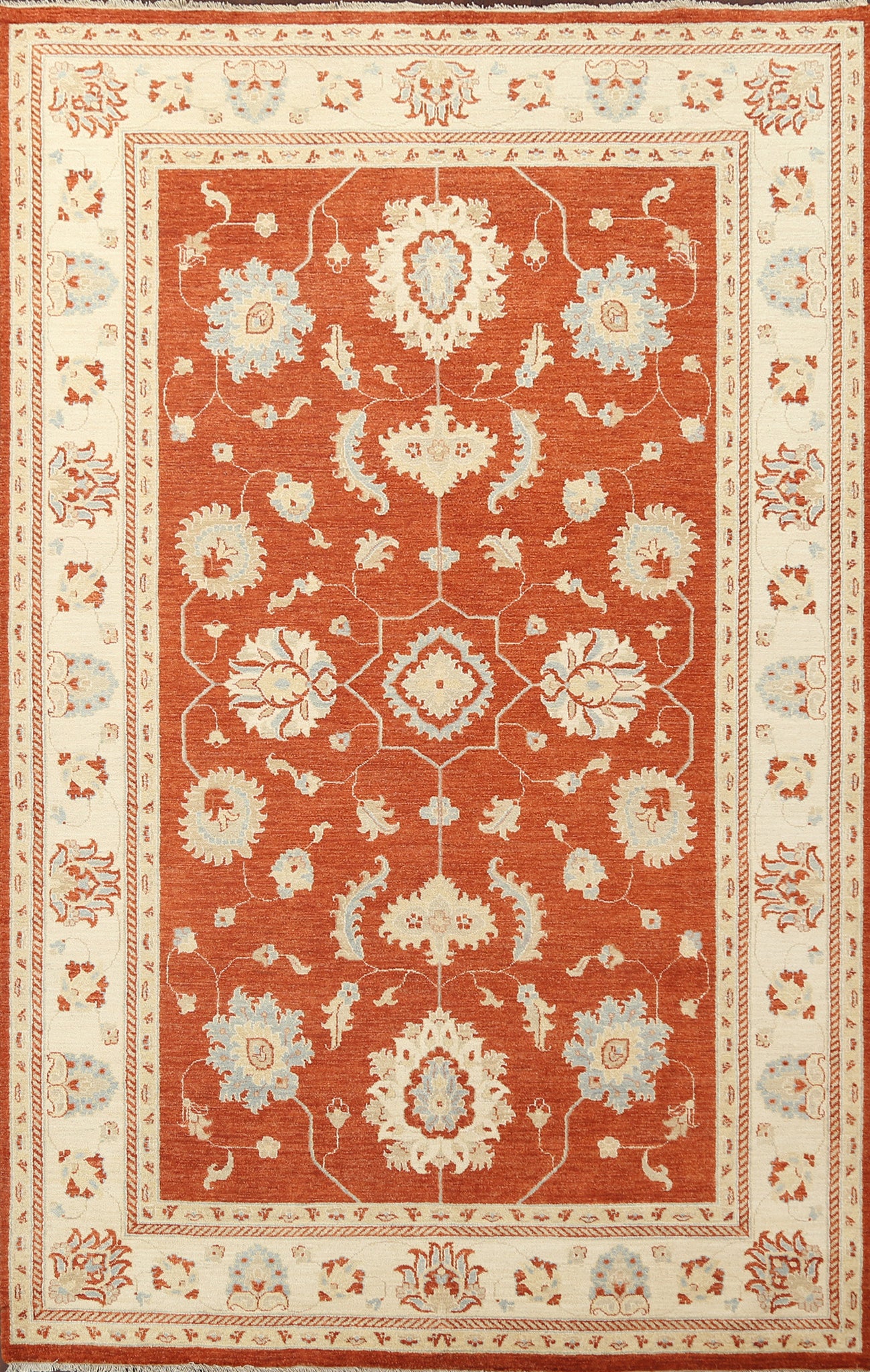 Vegetable Dye Peshawar Chobi Wool Area Rug 6x10