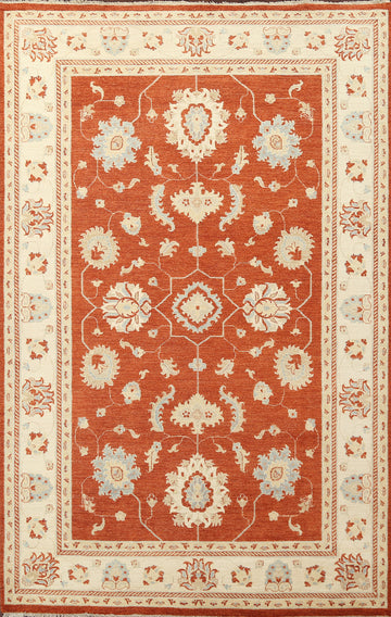Vegetable Dye Peshawar Chobi Wool Area Rug 6x10