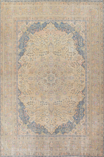 Distressed Mashad Persian Area Rug 10x12