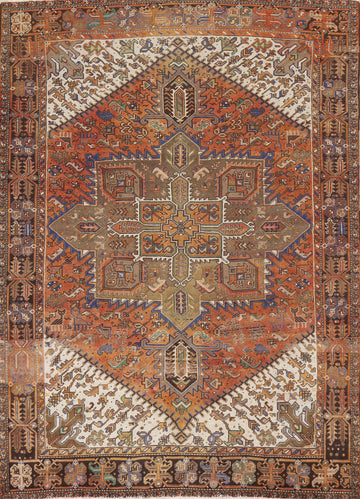 Geometric Heriz Persian Area Rug 8x11