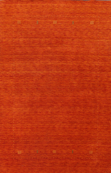 Orange Gabbeh Wool Area Rug 6x10