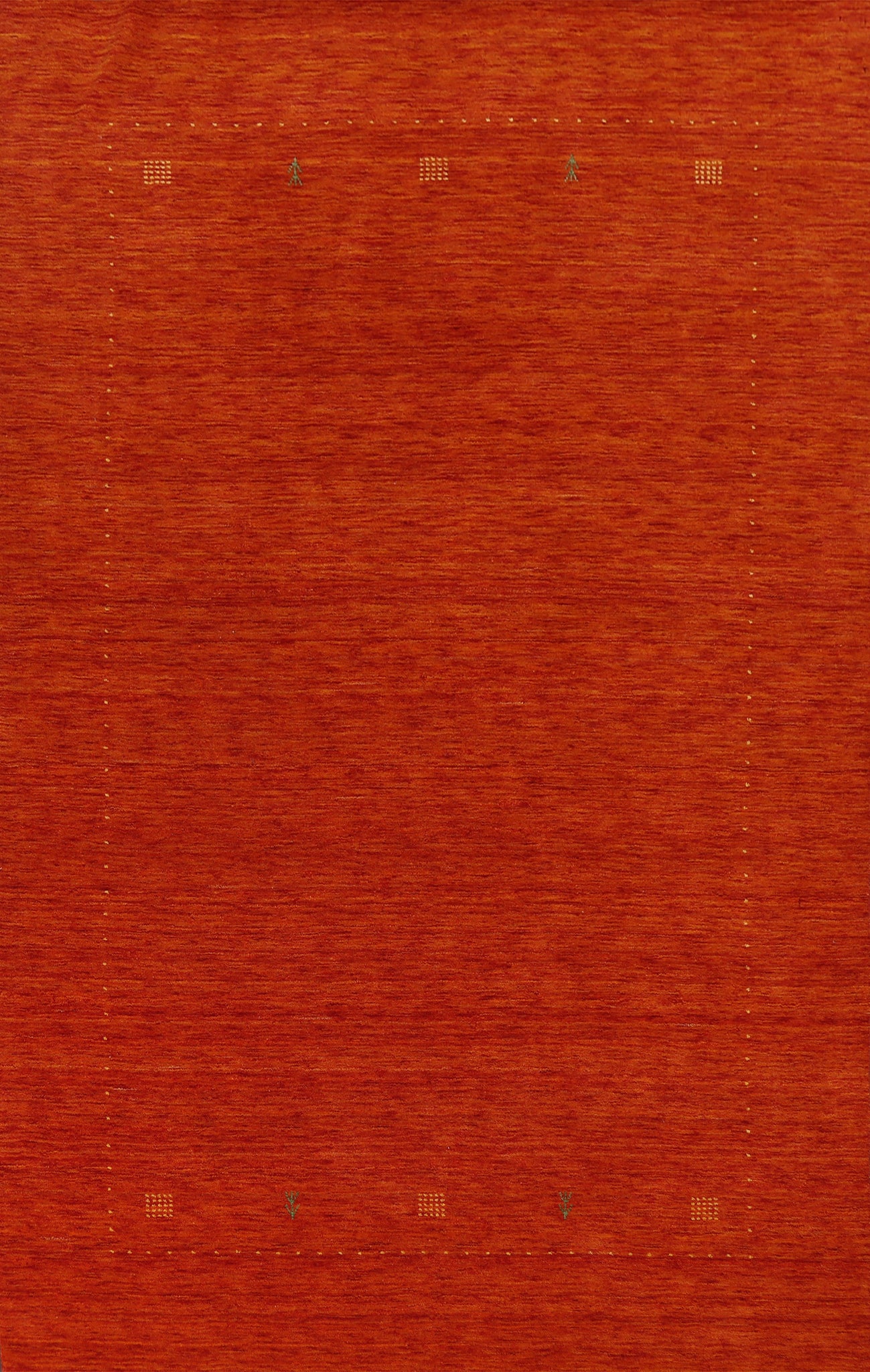 Orange Gabbeh Wool Area Rug 7x10