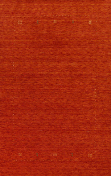 Orange Gabbeh Wool Area Rug 7x10