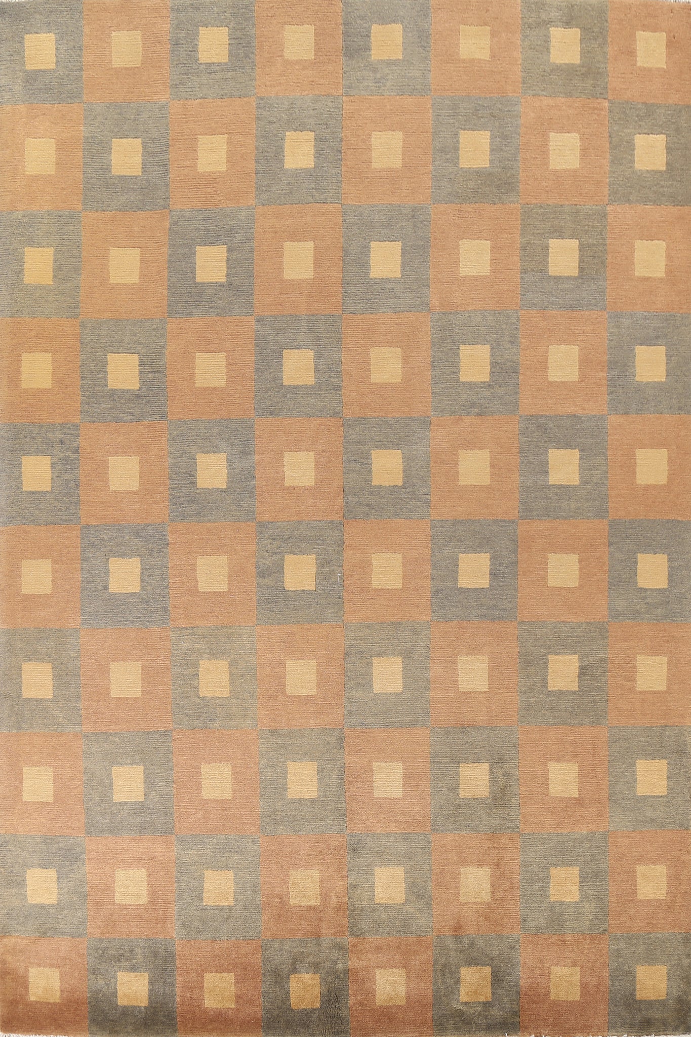 Checkered Nepalese Wool Area Rug 8x11