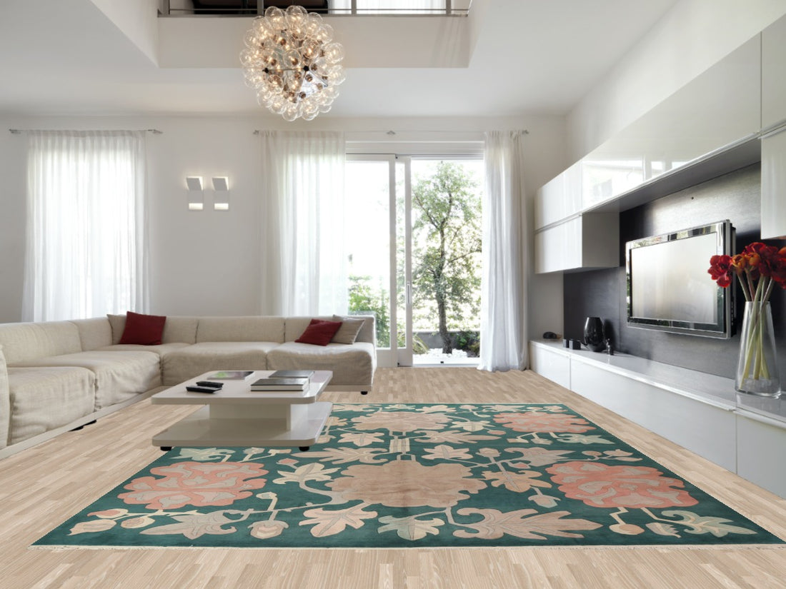 Large Vegetable Dye Nepalese Large Wool Rug 12x16
