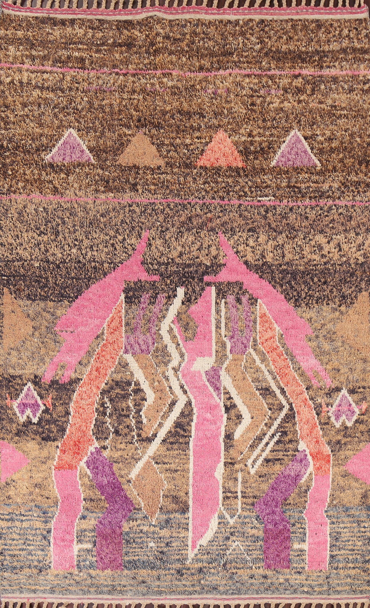 Abstract Wool Moroccan Handmade Area Rug 7x10