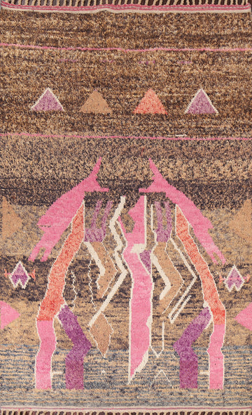 Abstract Wool Moroccan Handmade Area Rug 7x10