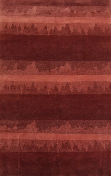 Red Handmade Nepalese Wool Area Rug 6x9
