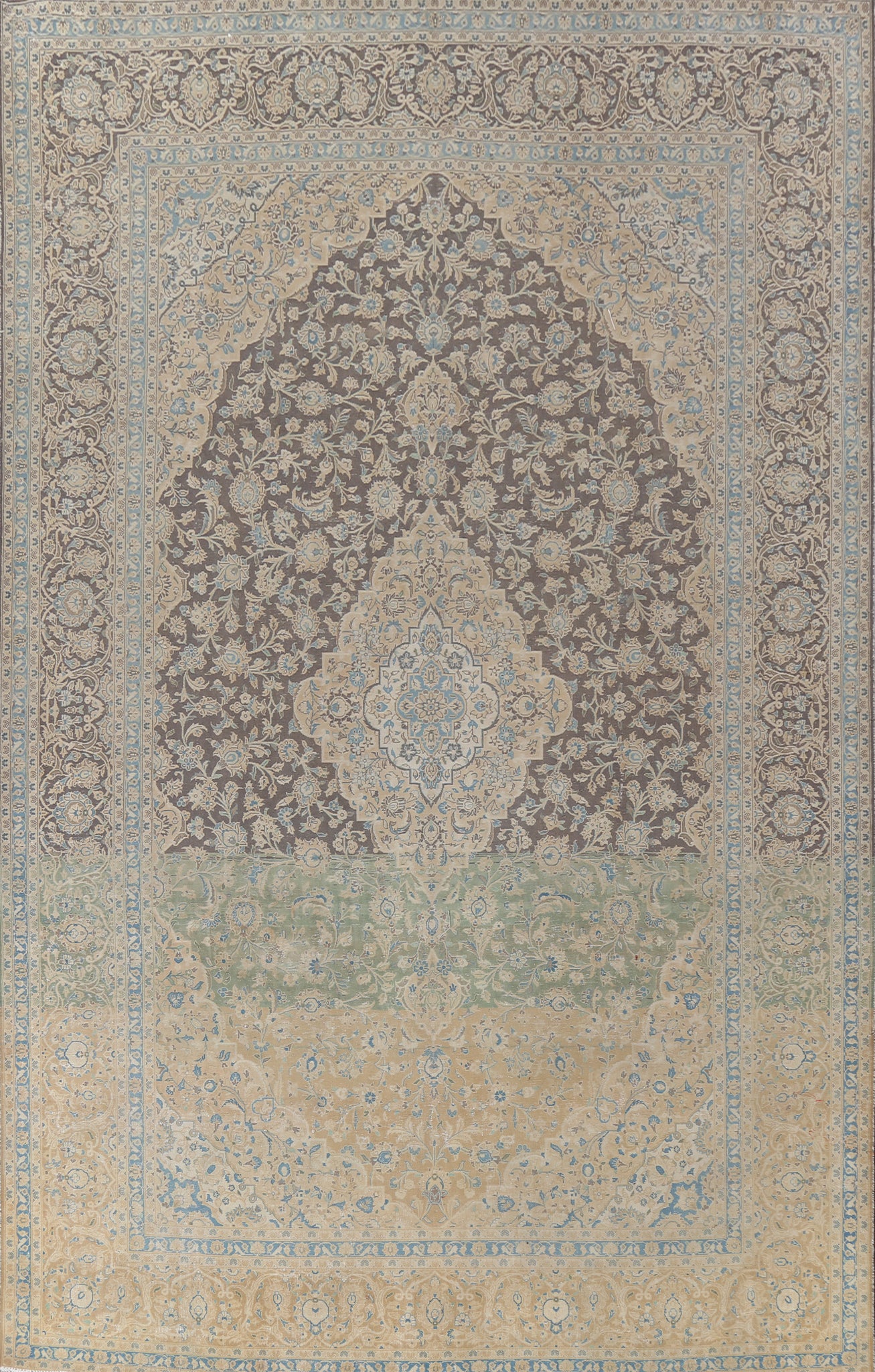 Traditional Distressed Kashan Persian Area Rug 10x14