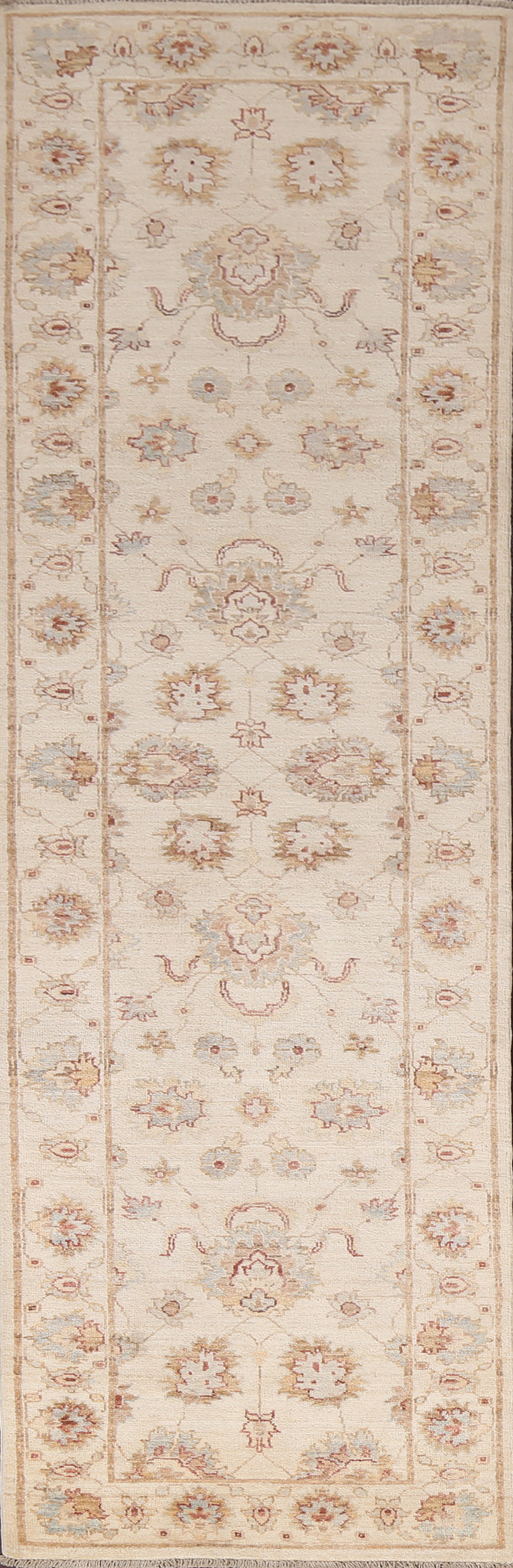 Vegetable Dye Peshawar Wool Runner Rug 3x10