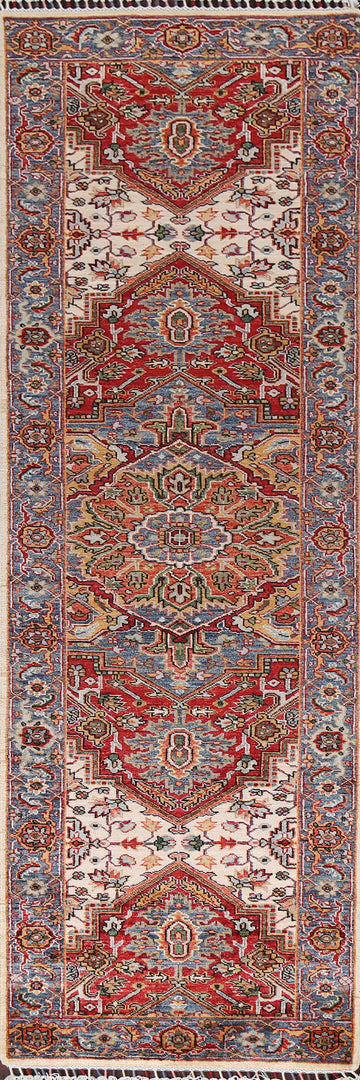 Vegetable Dye Heriz Serapi Oriental Runner Rug 3x10