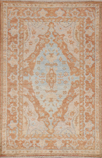 Geometric Oushak Turkish Rug 3x5