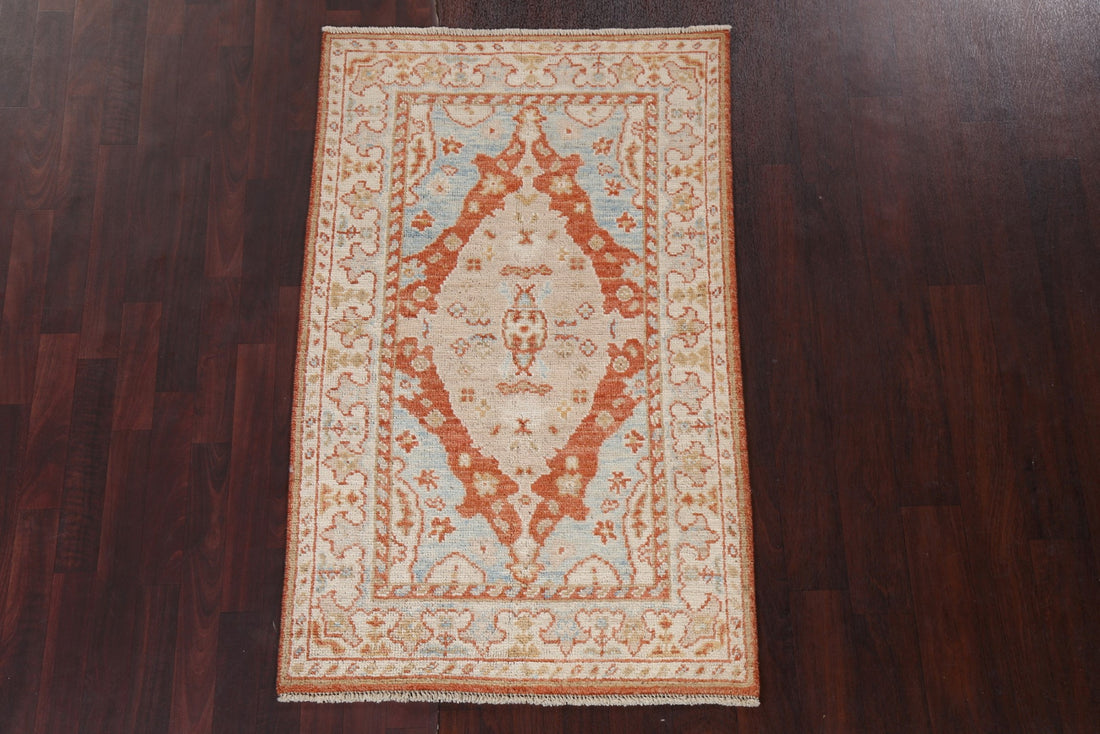 Vegetable Dye Wool Oushak Turkish Rug 3x5