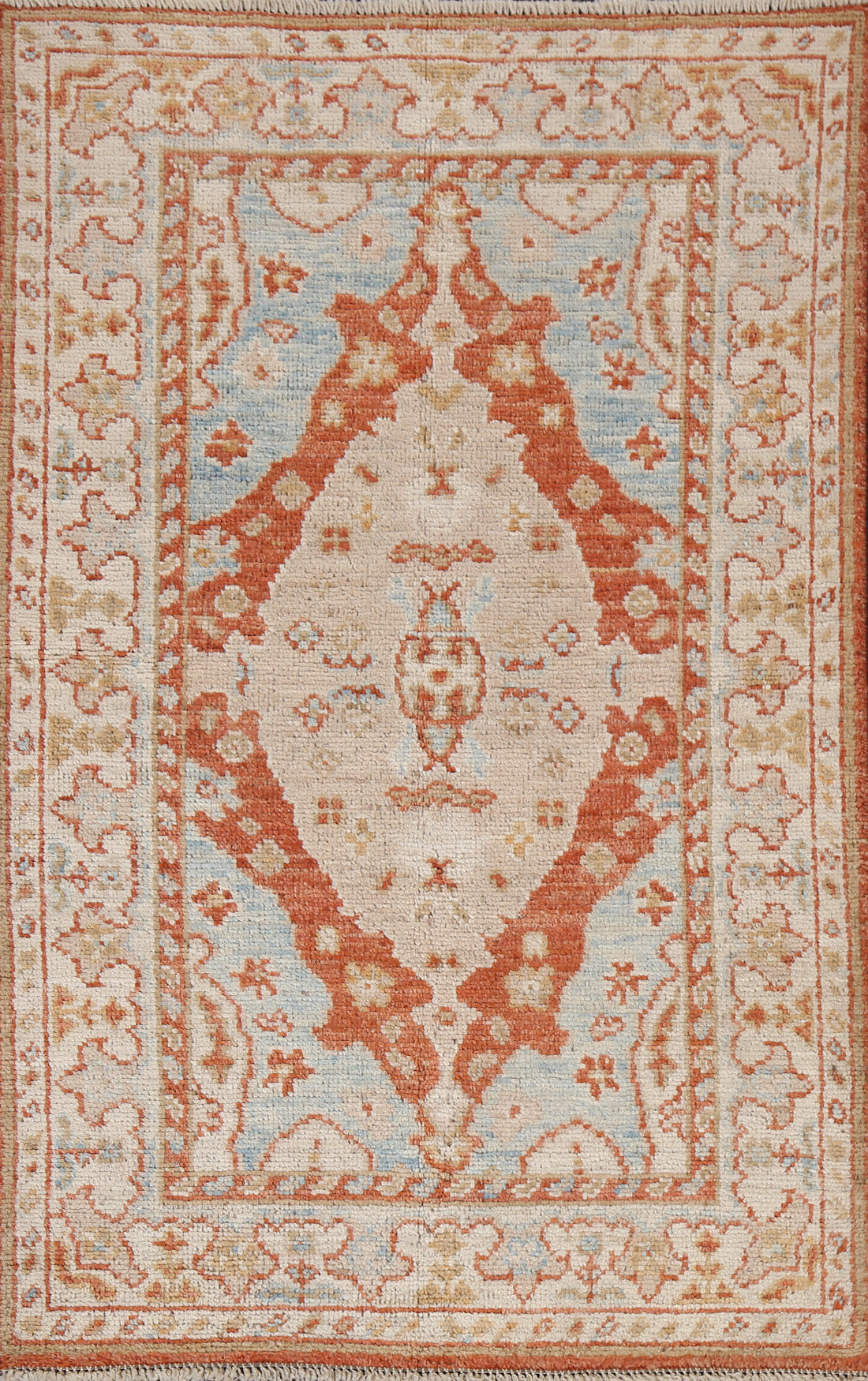 Vegetable Dye Wool Oushak Turkish Rug 3x5