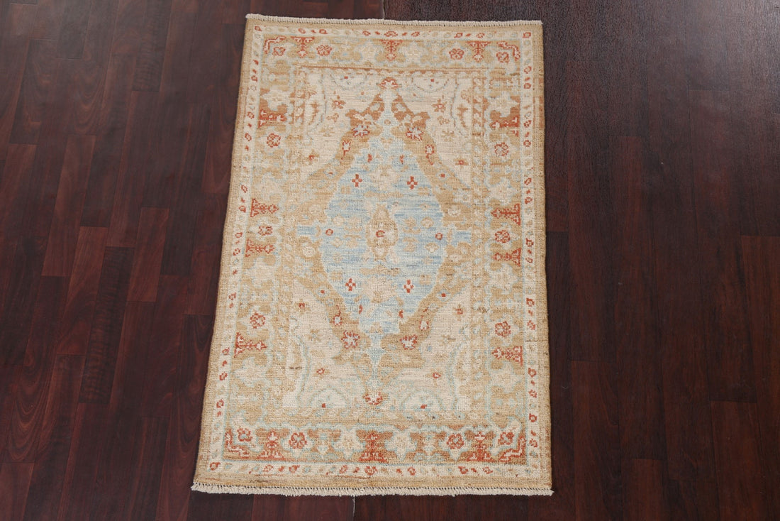 Vegetable Dye Handmade Wool Oushak Turkish Rug 3x5