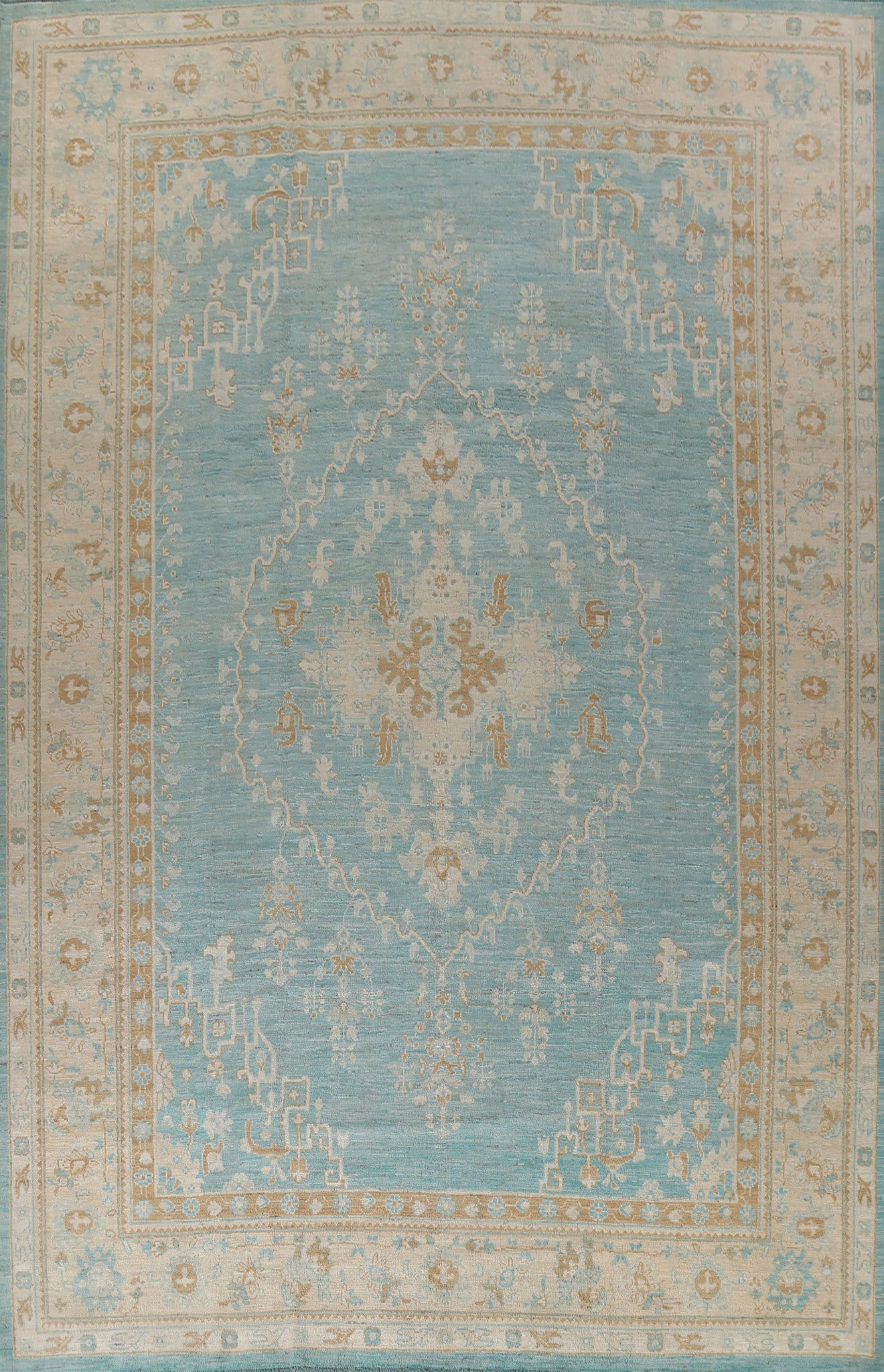 Vegetable Dye Oushak Oriental Area Rug 10x14