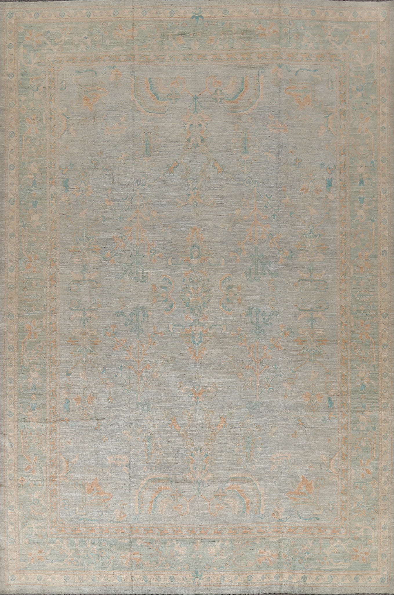 Vegetable Dye Oushak Turkish Area Rug 9x12