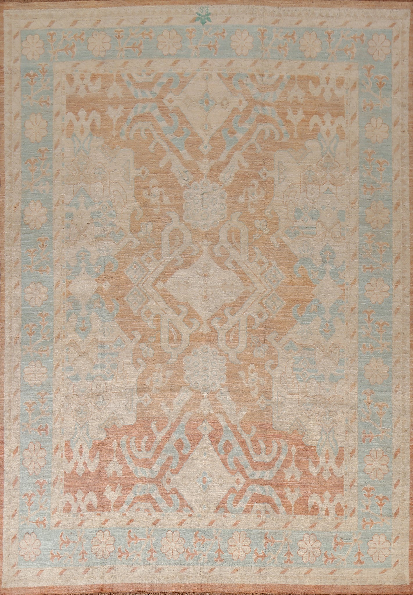 Vegetable Dye Wool Oushak Turkish Area Rug 8x10