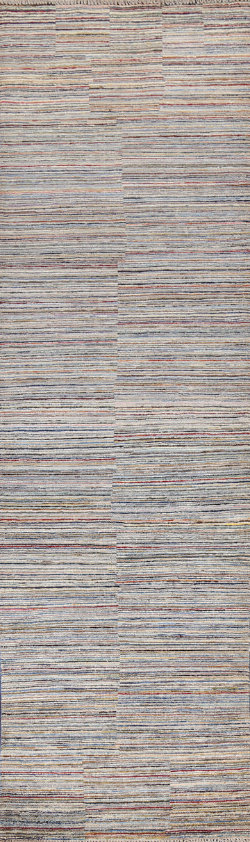 Striped Gabbeh Kashkoli Wool Runner Rug 2x10