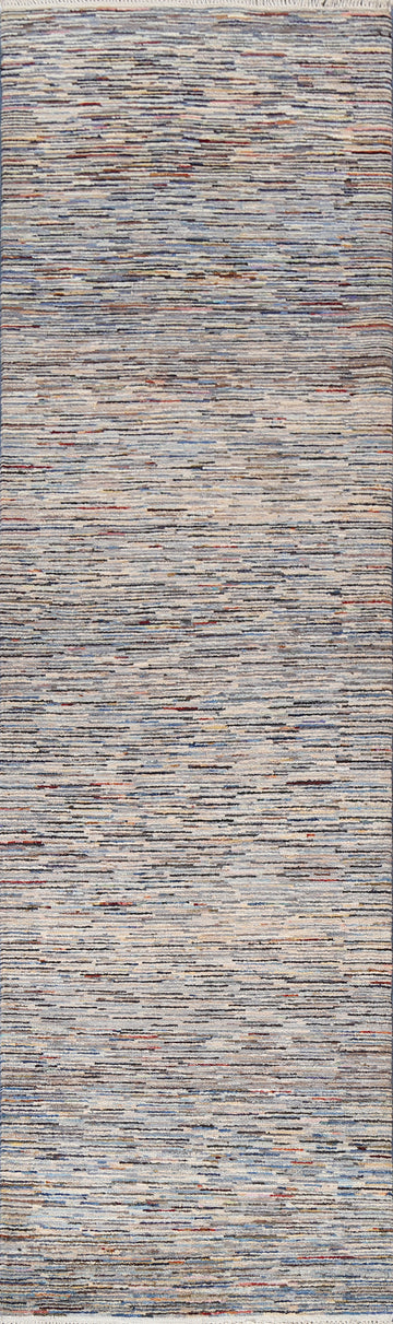 Striped Gabbeh Kashkoli Wool Runner Rug 3x10