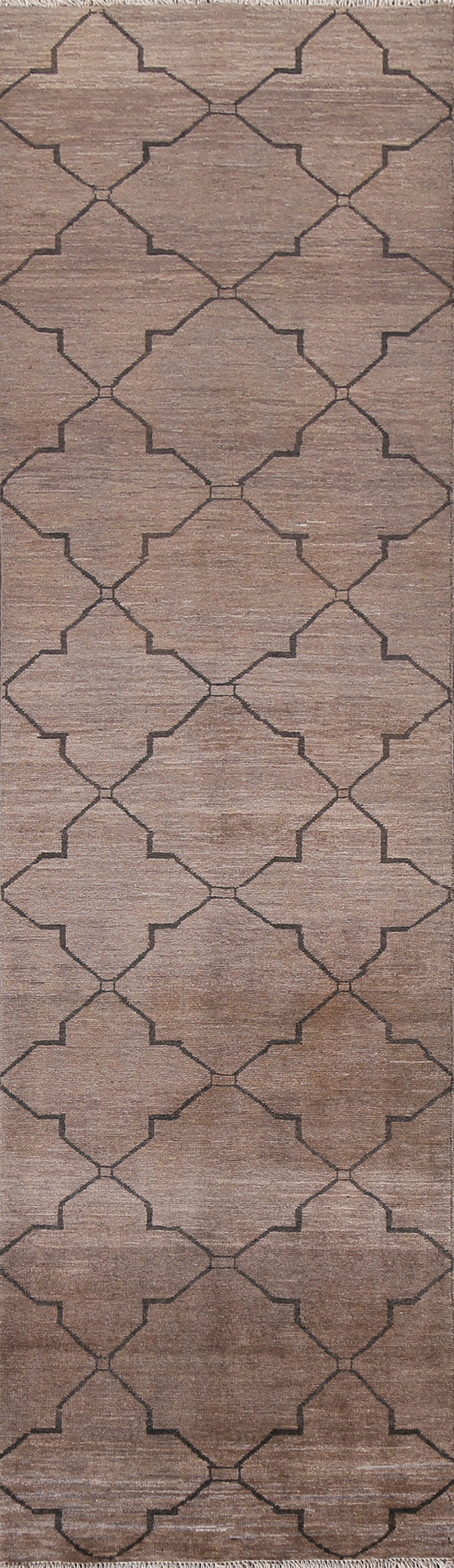 Brown Gabbeh Kashkoli Wool Runner Rug 2x10