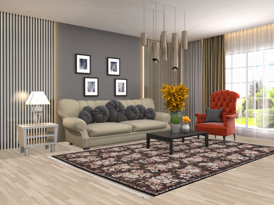Vegetable Dye Contemporary Wool Area Rug 6x10