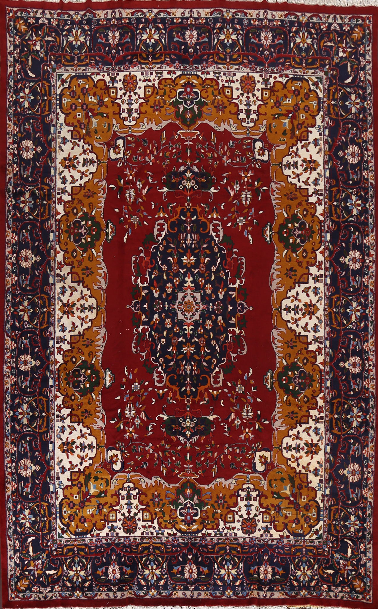 Vintage Red Bokhara Wool Area Rug 9x13