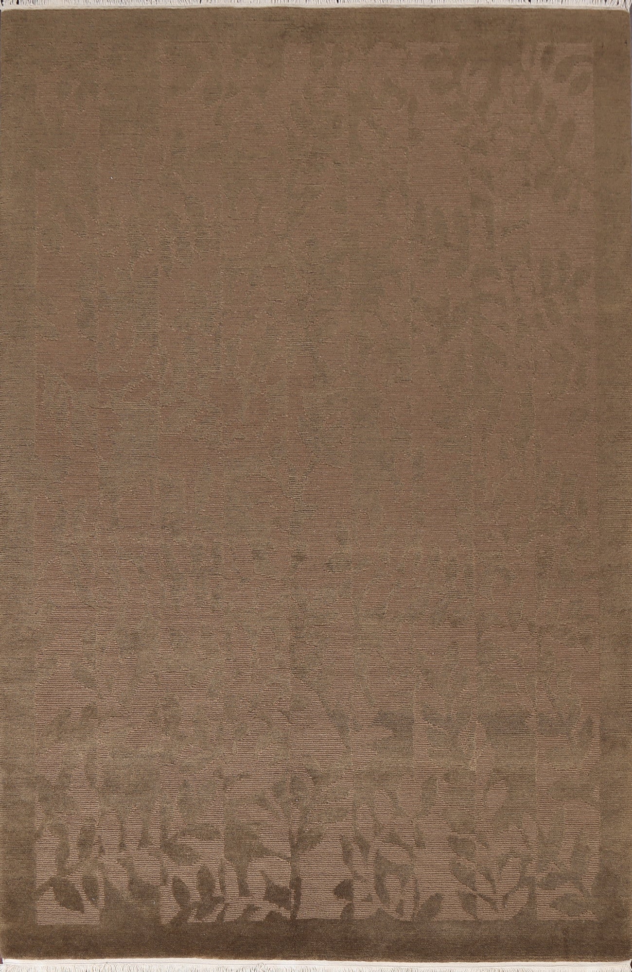 Vegetable Dye Brown Nepalese Wool Area Rug 6x9