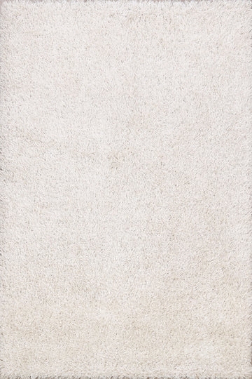 White 5x7 Shaggy Shag Oriental Area Rug