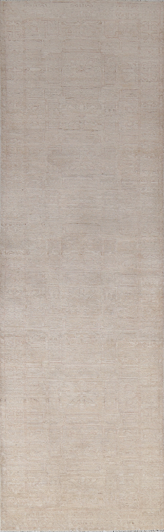 Vegetable Dye Wool Oushak Turkish Runner Rug 2x10