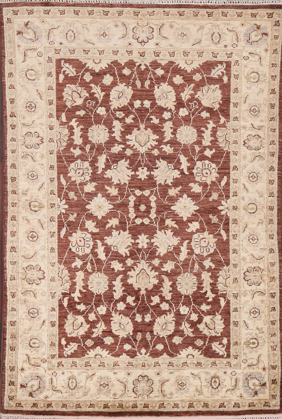 Vegetable Dye Chobi Peshawar Wool Accent Rug 3x5