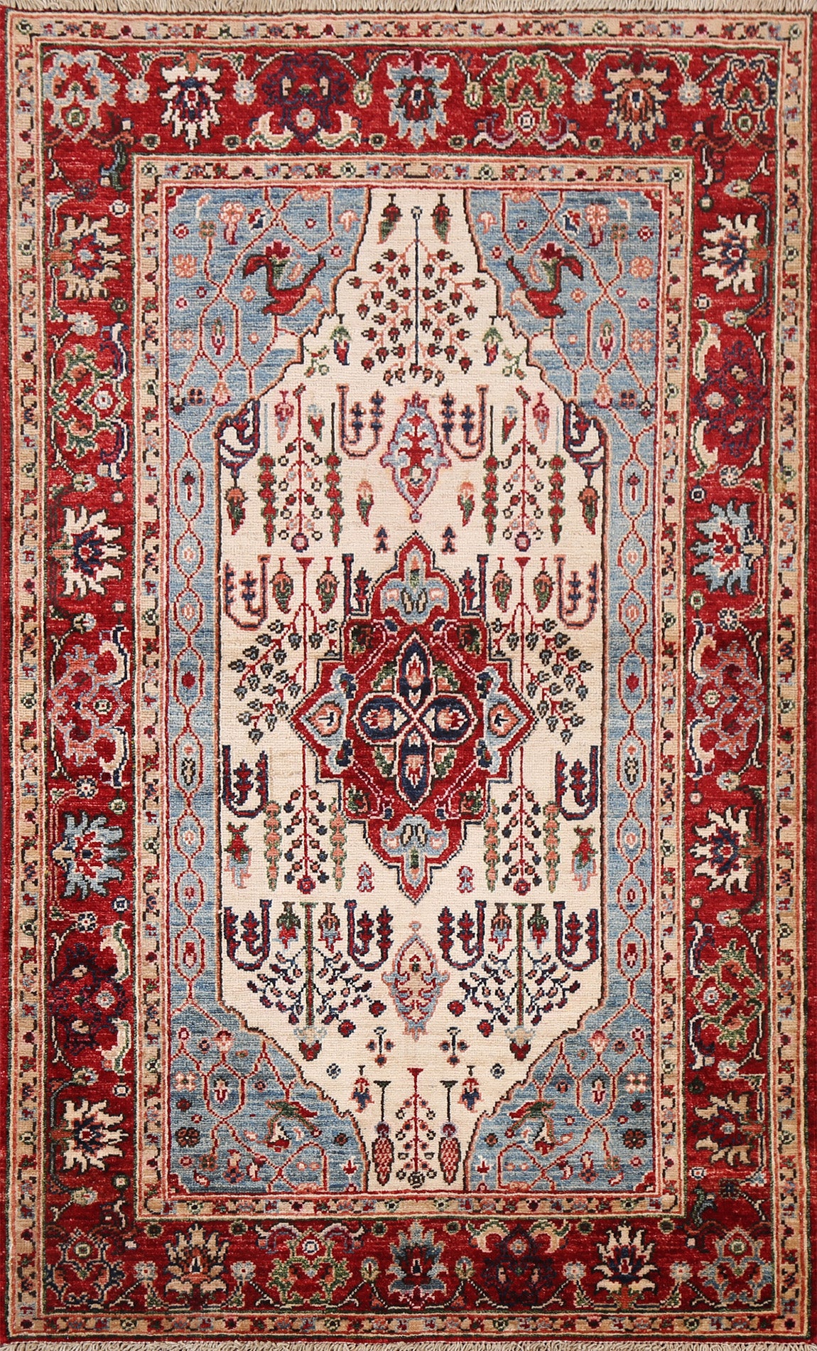 Vegetable Dye Ziegler Handmade Wool Rug 3x5