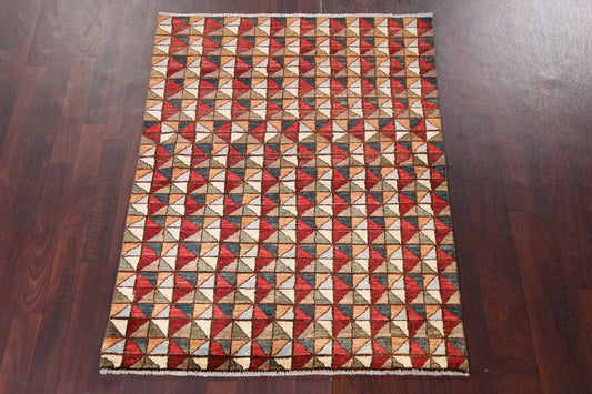 Geometric Gabbeh Kashkoli Handmade Wool Rug 3x5