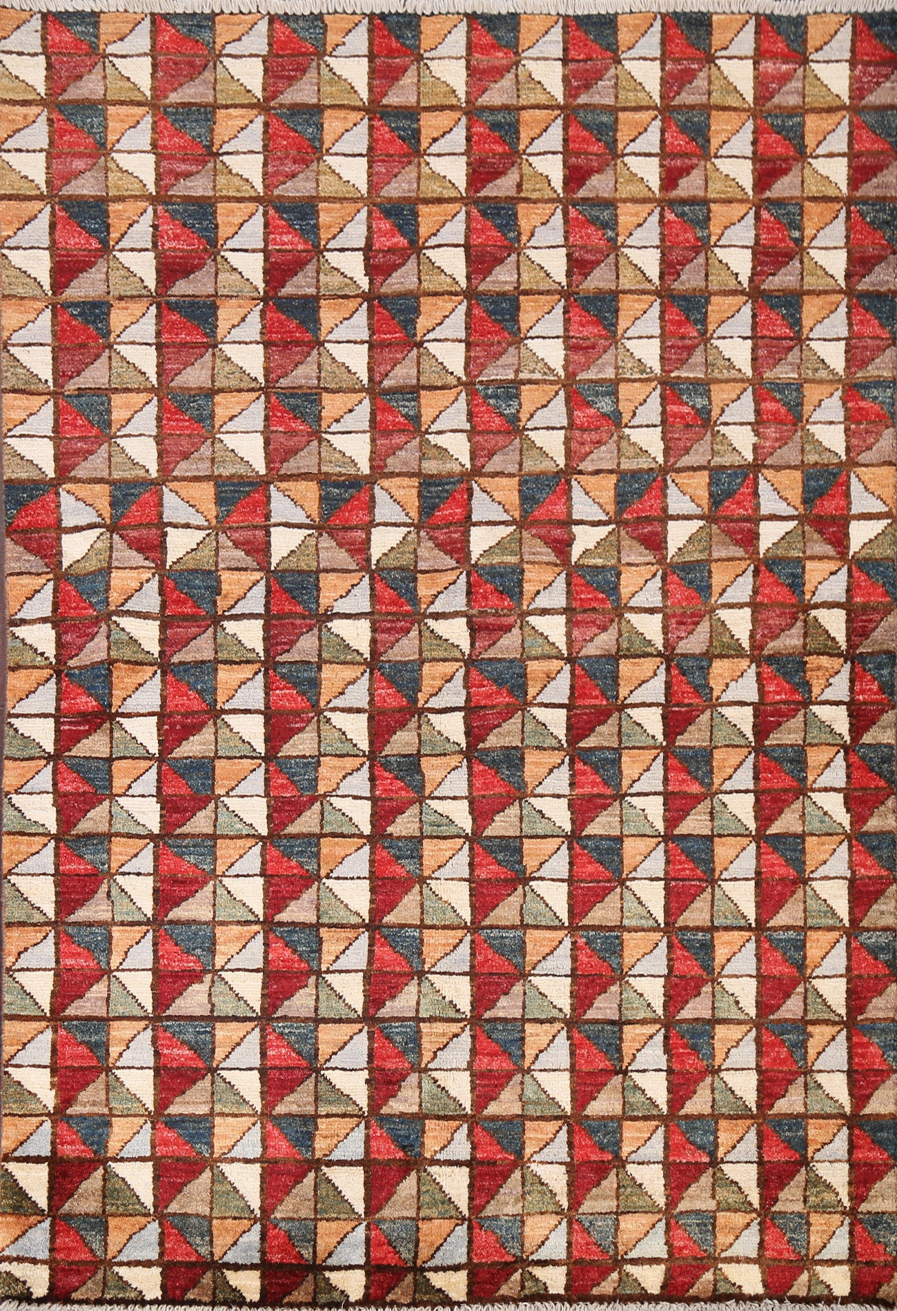 Geometric Gabbeh Kashkoli Handmade Wool Rug 3x5